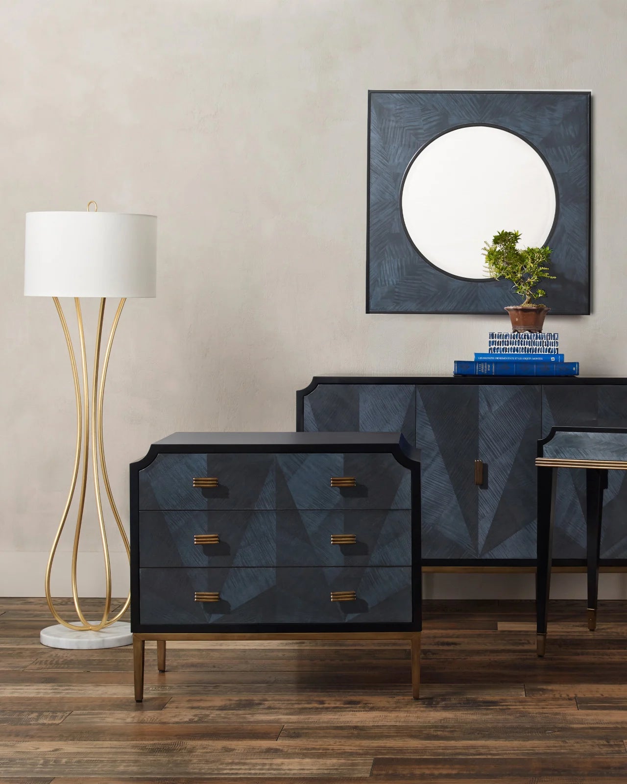 Kallista Navy Blue Chest by Currey and Company