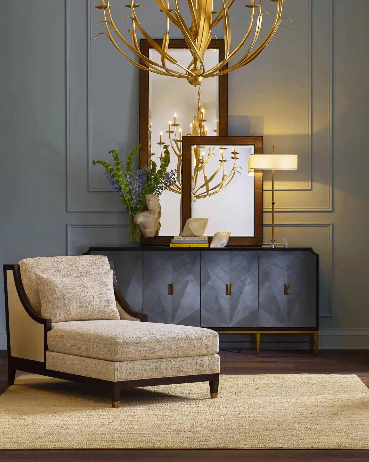 Currey And Company Kallista Blue Credenza