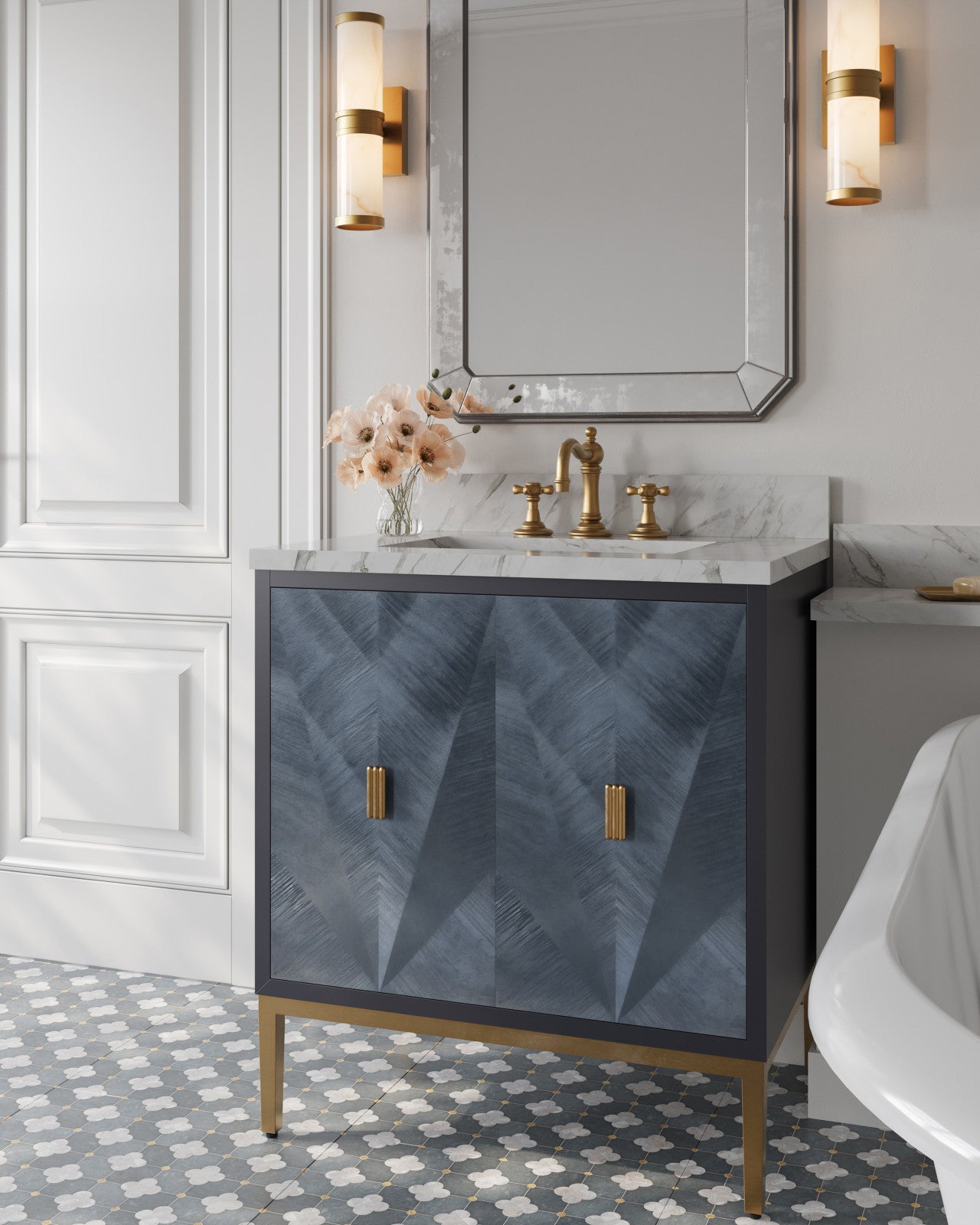 Currey and Company Kallista 30" Blue Vanity