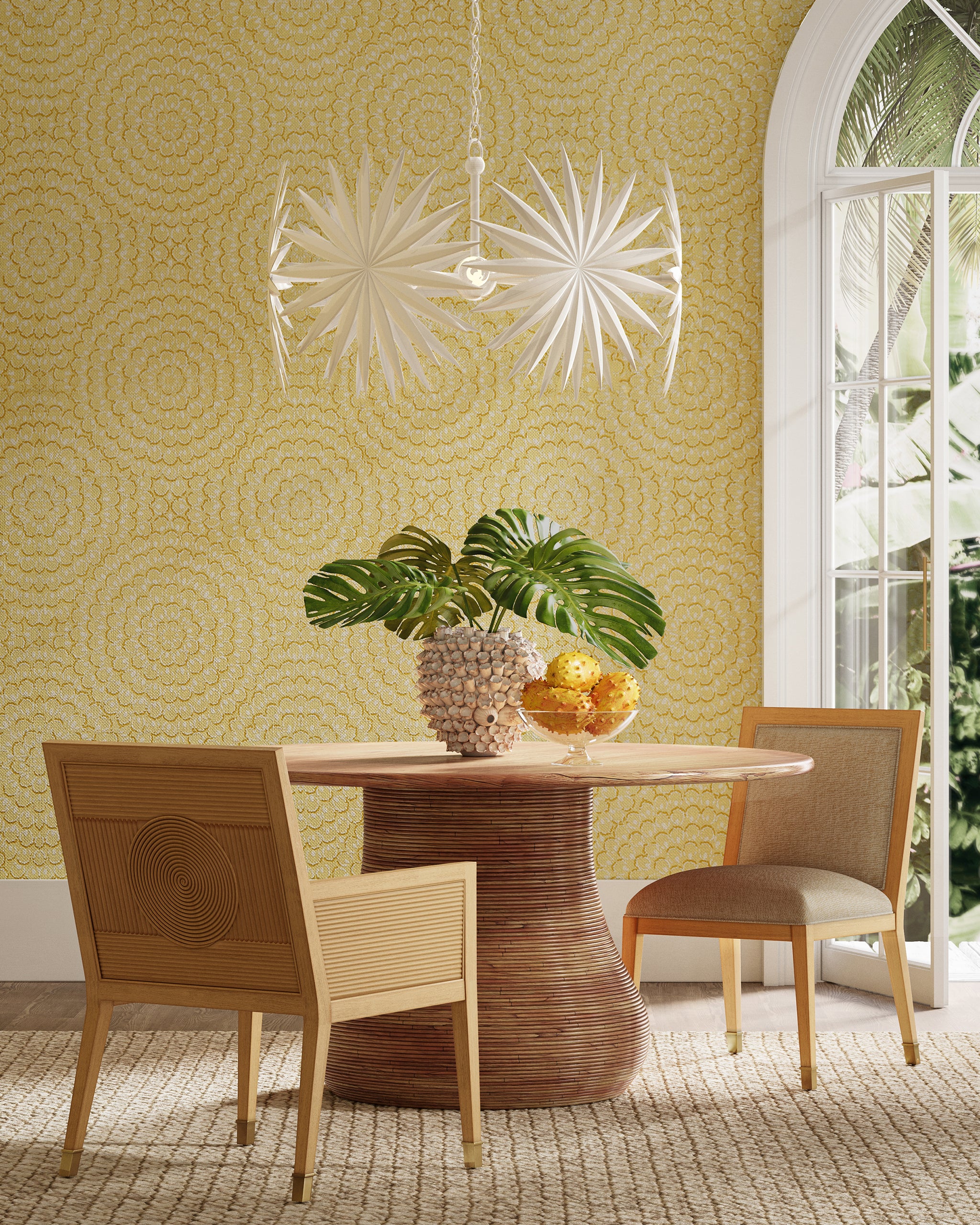 Currey & Company Santos Sea Sand Side Chair, Liller Malt