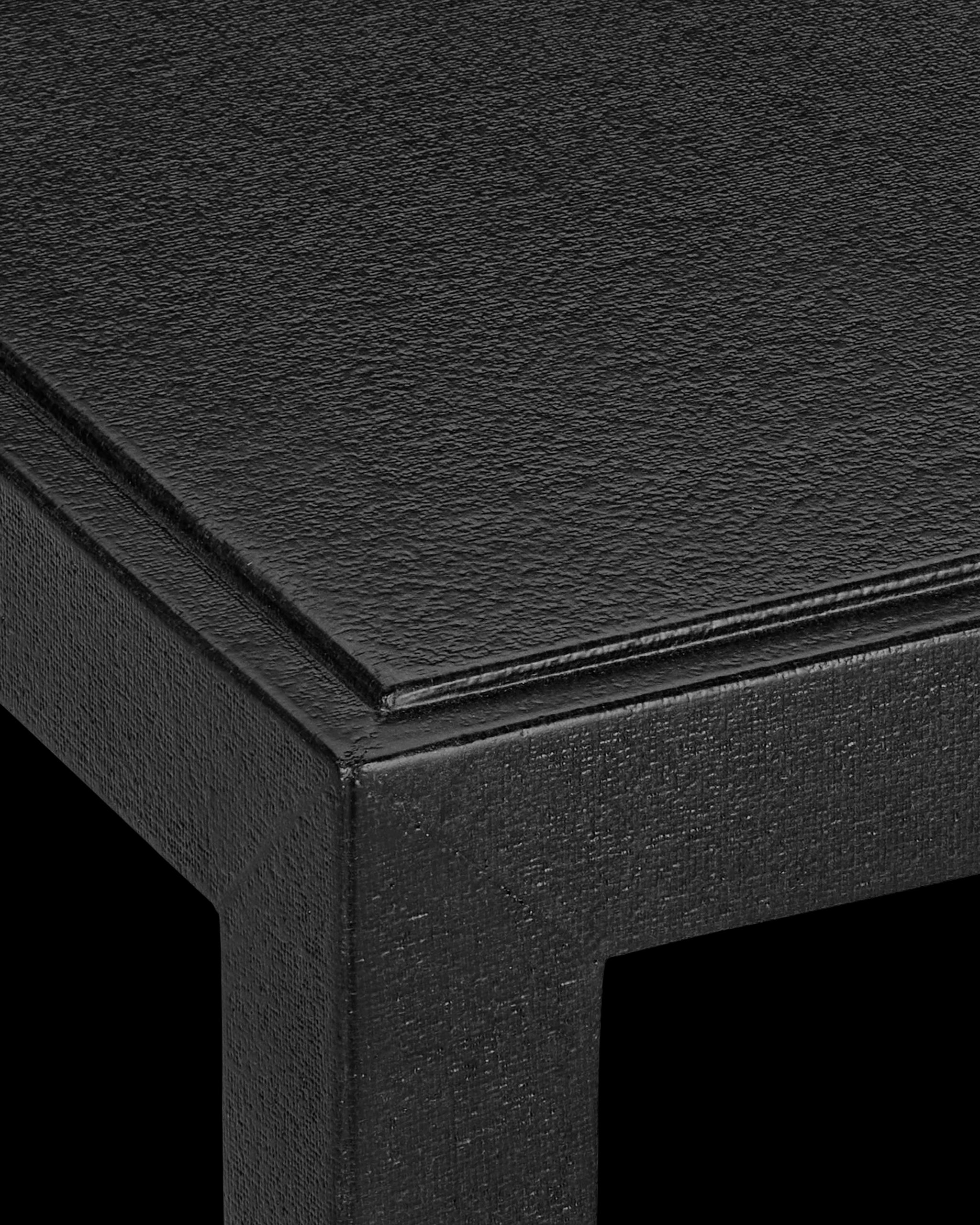 Currey & Company Verona Black Linen End Table