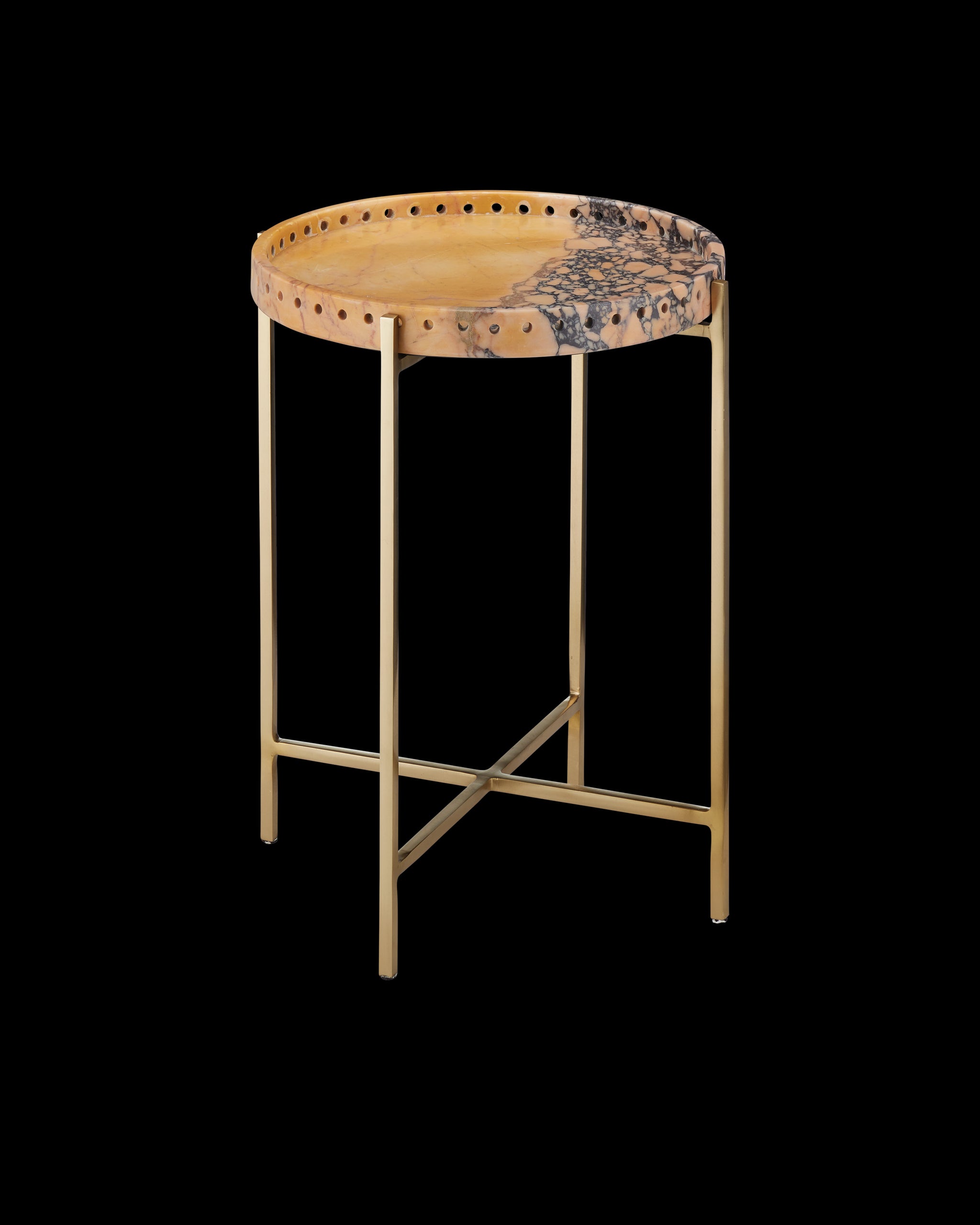 Currey & Company Freya Purple Breccia Accent Table