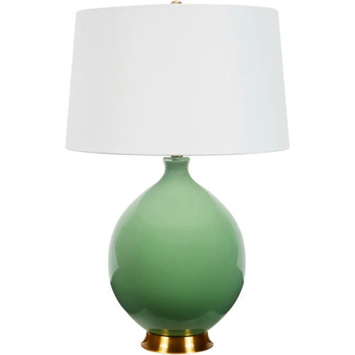 Weston Large Round Green Glass Lamp