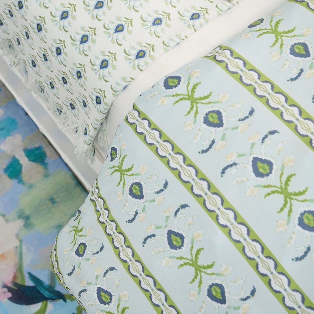 Laura Park Rosemary Stripe Lagoon Bedding Collection