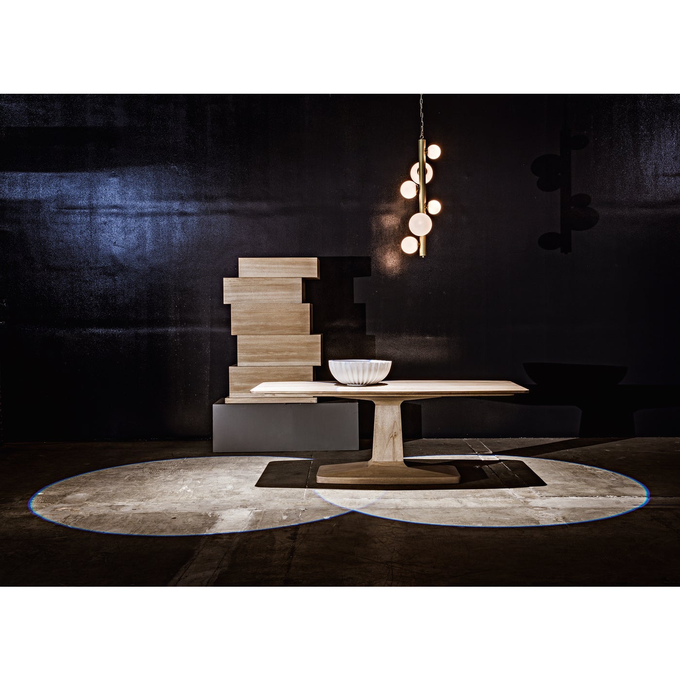 Noir Orellana Chandelier, Metal With Brass Finish