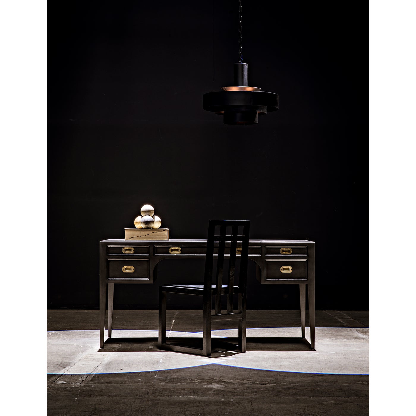 Noir Parlor Pendant, Black Steel