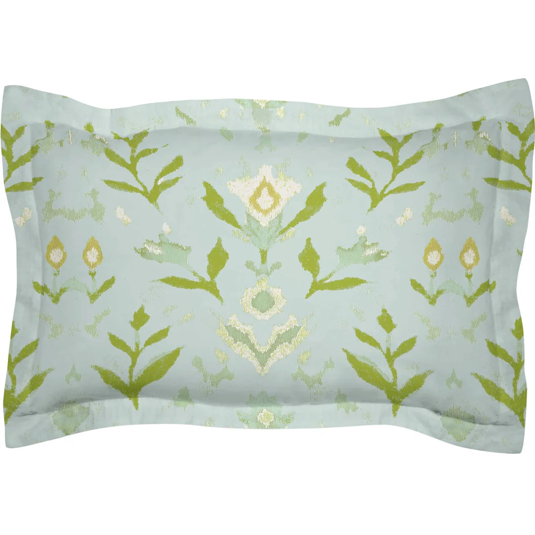 Petal Garden Aqua Sham by Laura Park