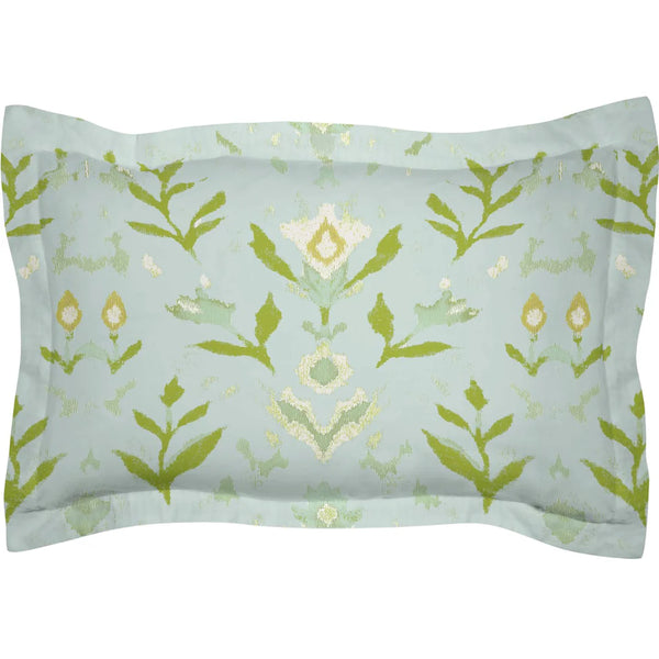 Petal Garden Aqua Sham by Laura Park