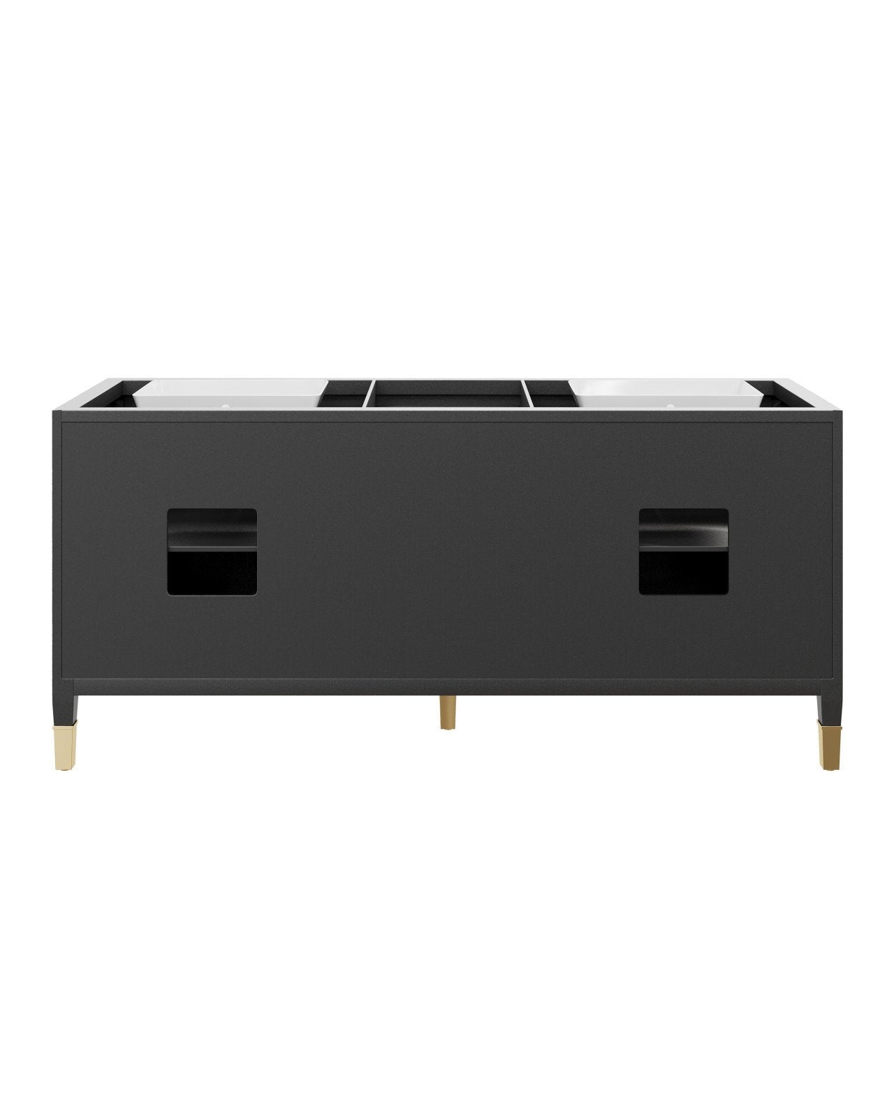 Currey & Company Verona 72" Black Linen Vanity With Double Undermount Sinks