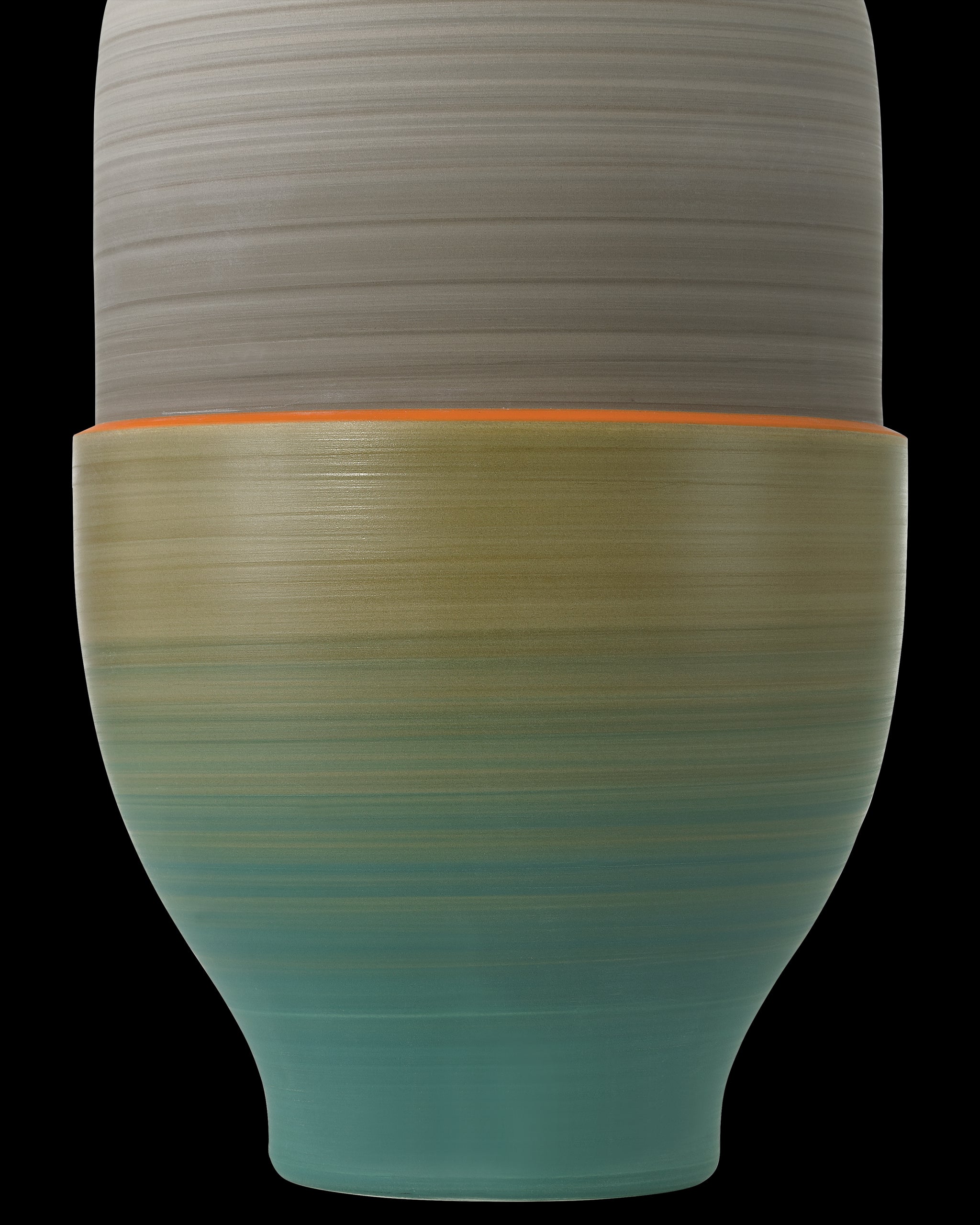 Currey & Company Happy 80's Gray, Beige, Orange & Blue Vase Set Of 3