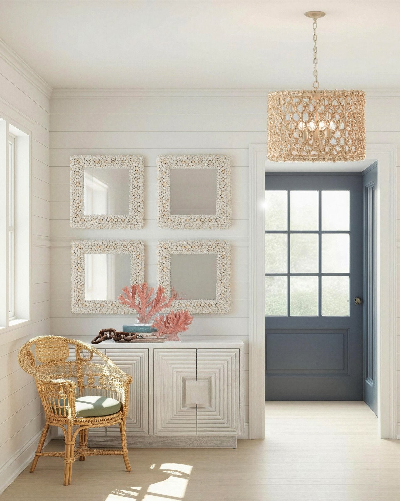 Currey And Company Eugenie 30 1/4" Wide Natural Rattan Armchair