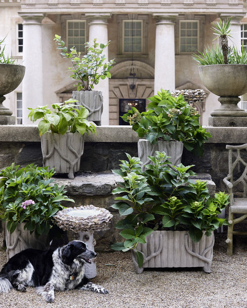 Currey & Company Square Faux Bois Planter