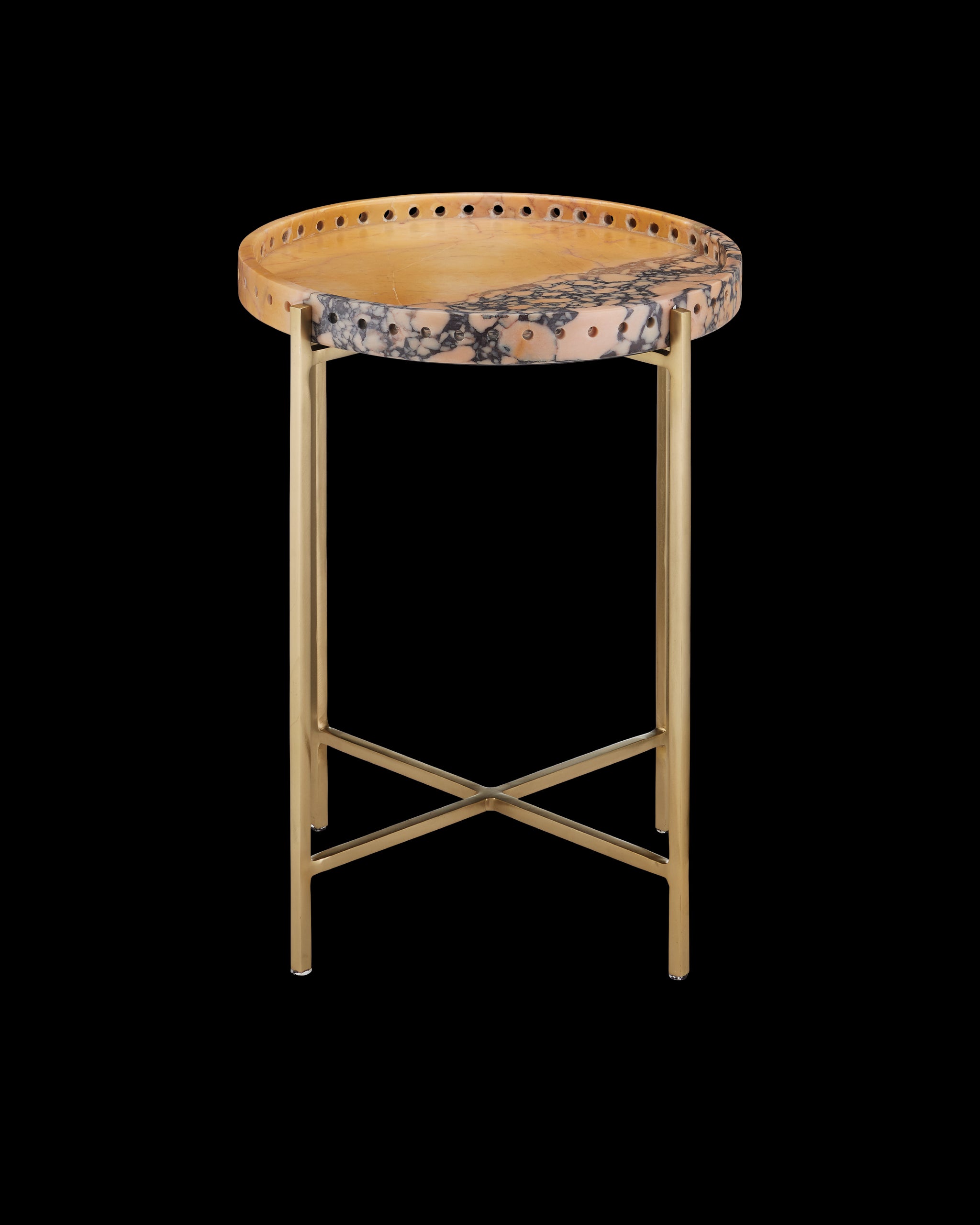 Currey & Company Freya Purple Breccia Accent Table