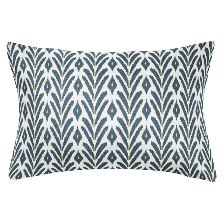 Laura Park Petite Frond Navy Linen Cotton Pillow