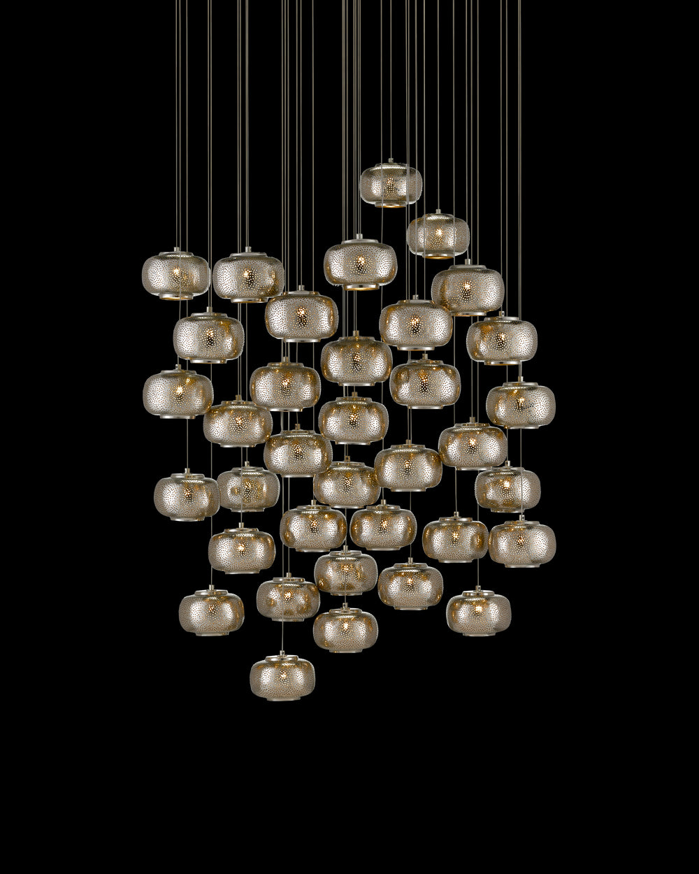 Currey & Company Pepper 36 Light Round Multi Drop Pendant