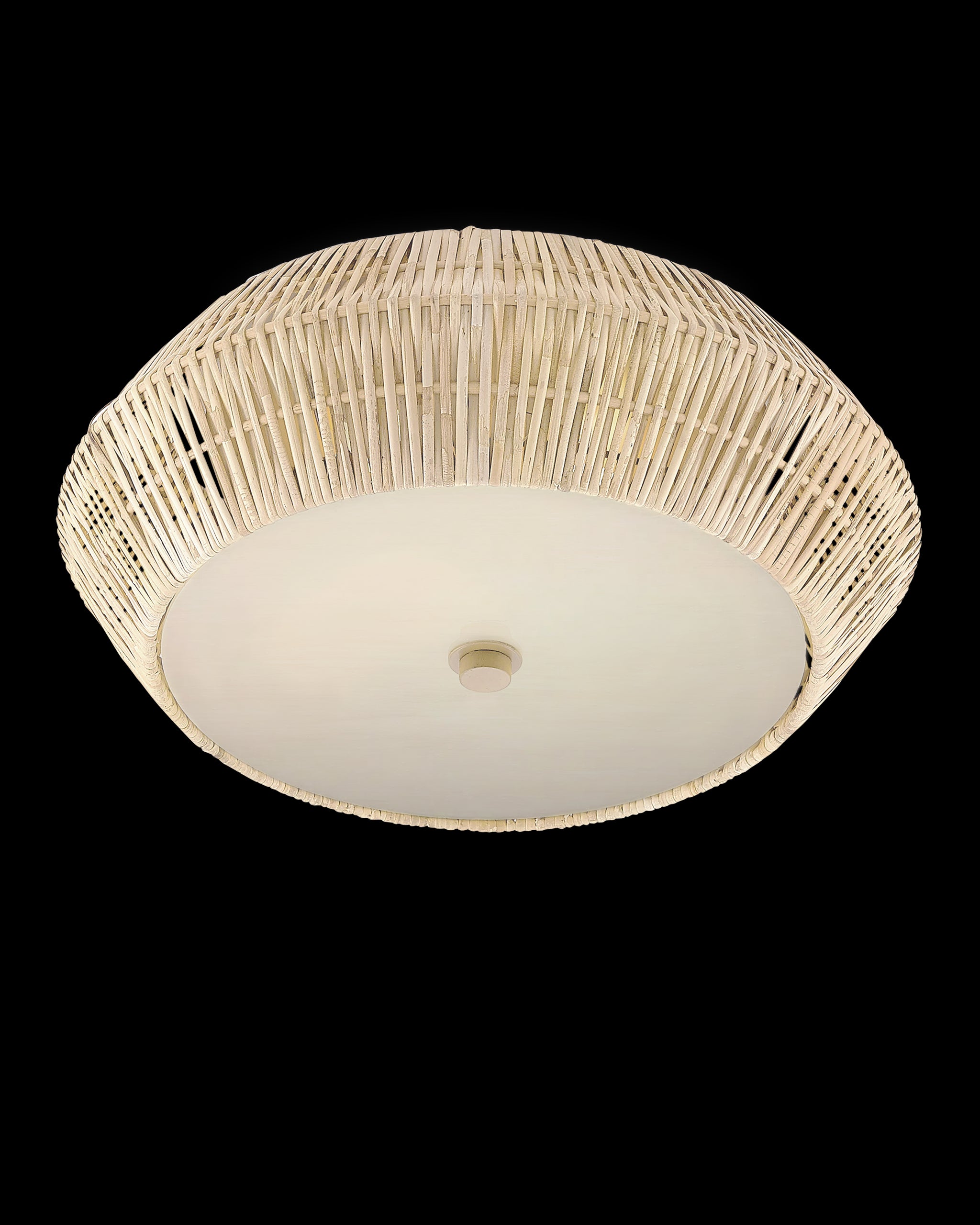 Currey & Company Antibes White Flush Mount