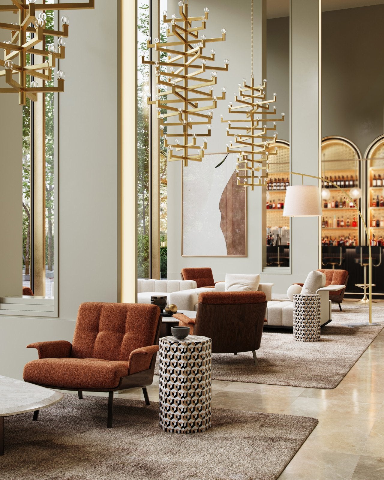 Currey And Company Geo Accent Table