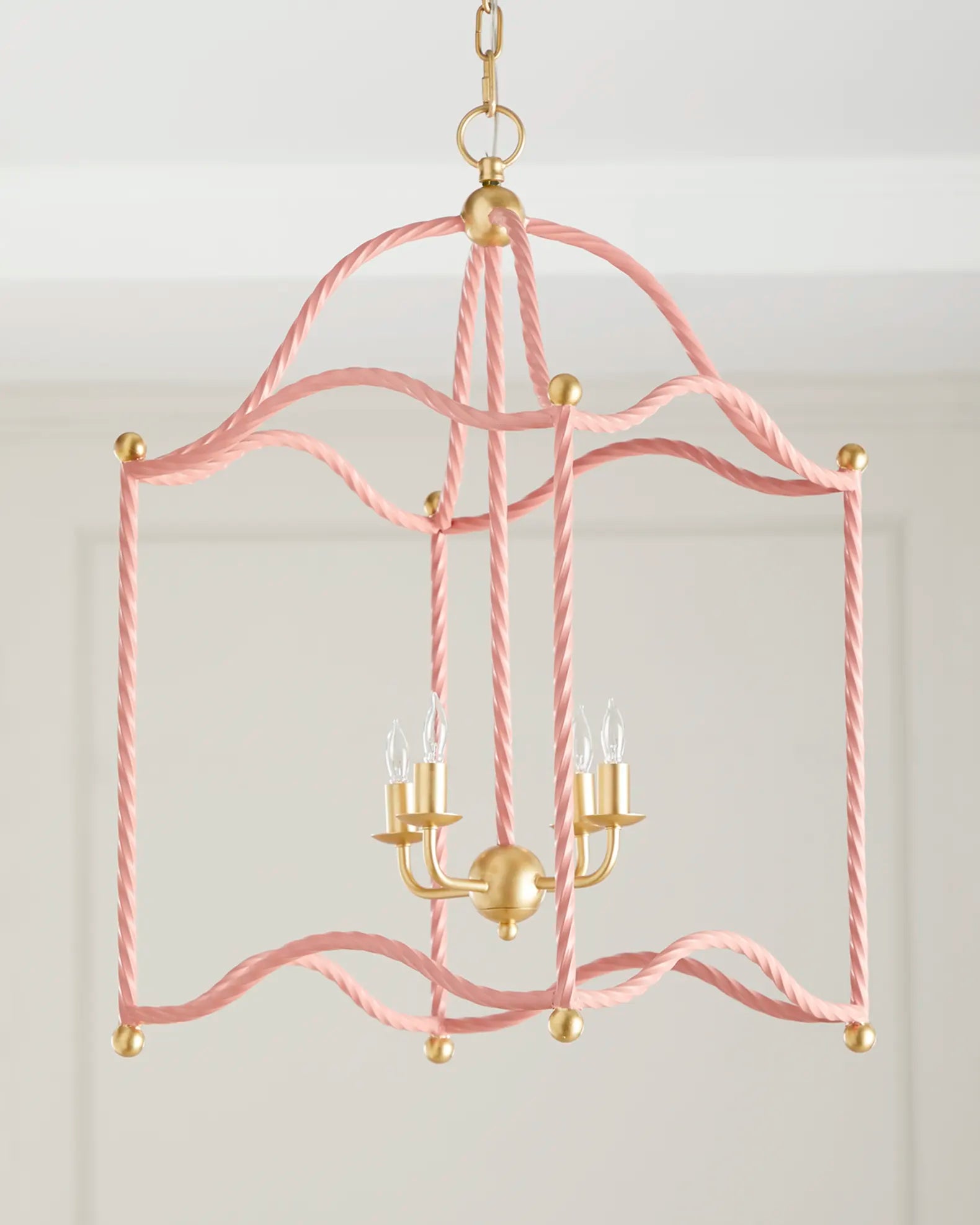 Pink and Gold Maggie Lantern Chandelier