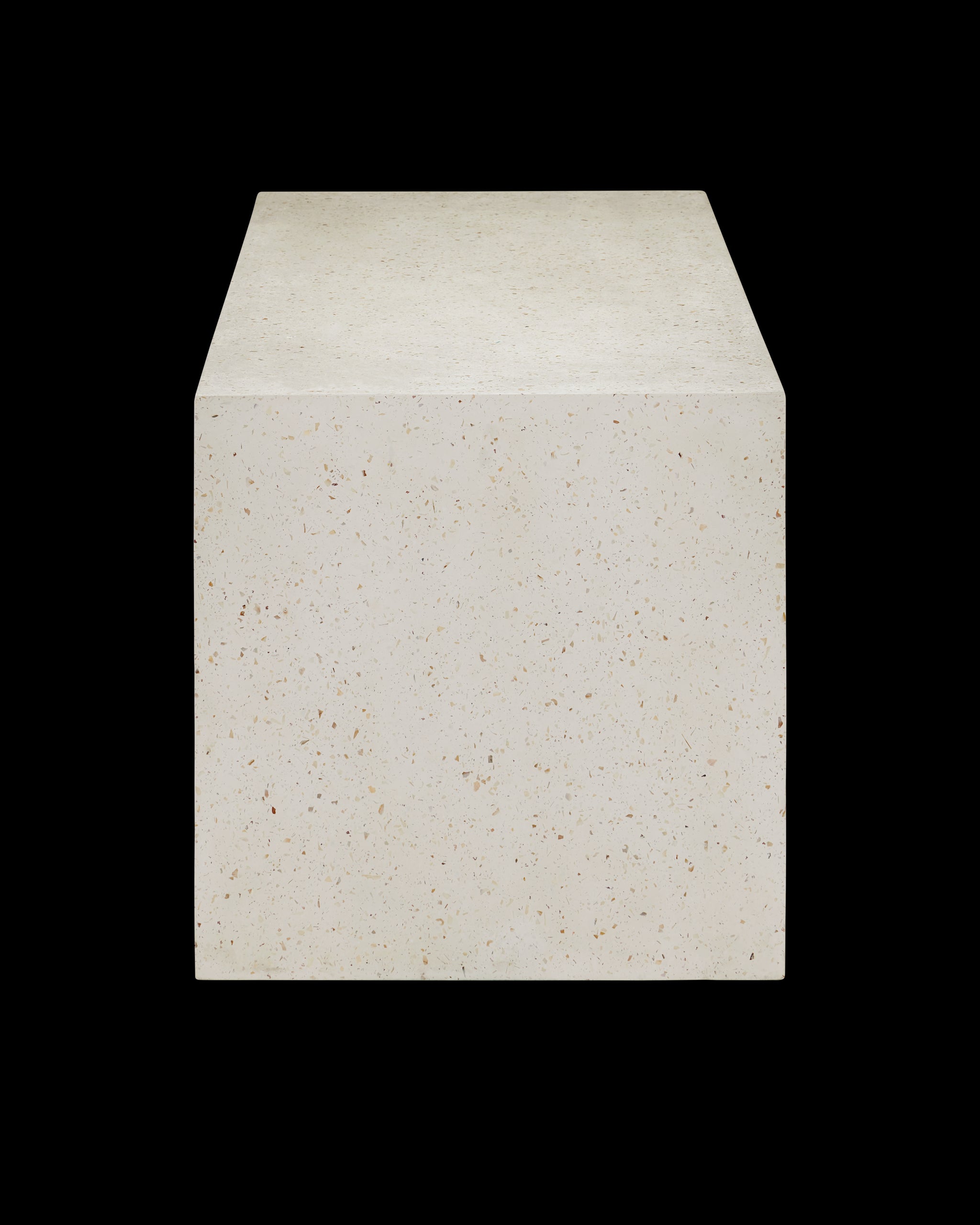 Currey & Company Carson Ivory Terrazzo Bench