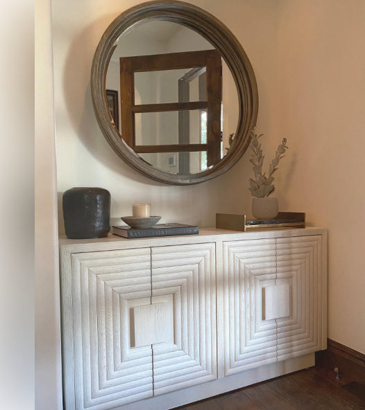 Currey and Company Morombe Cabinet in White