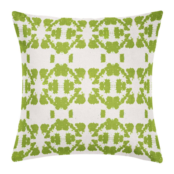 Mosaic Green Linen Cotton Pillow by Laura Park