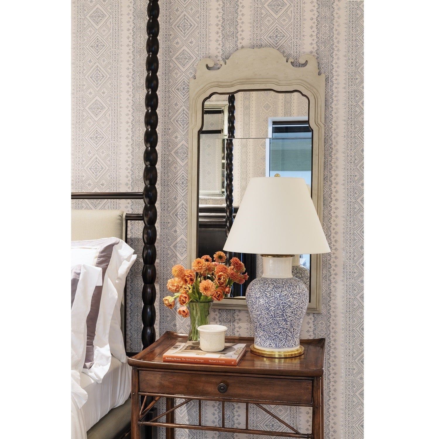 Michael S. Smith for Mirror Home Lewiston Grey Ornate Mirror