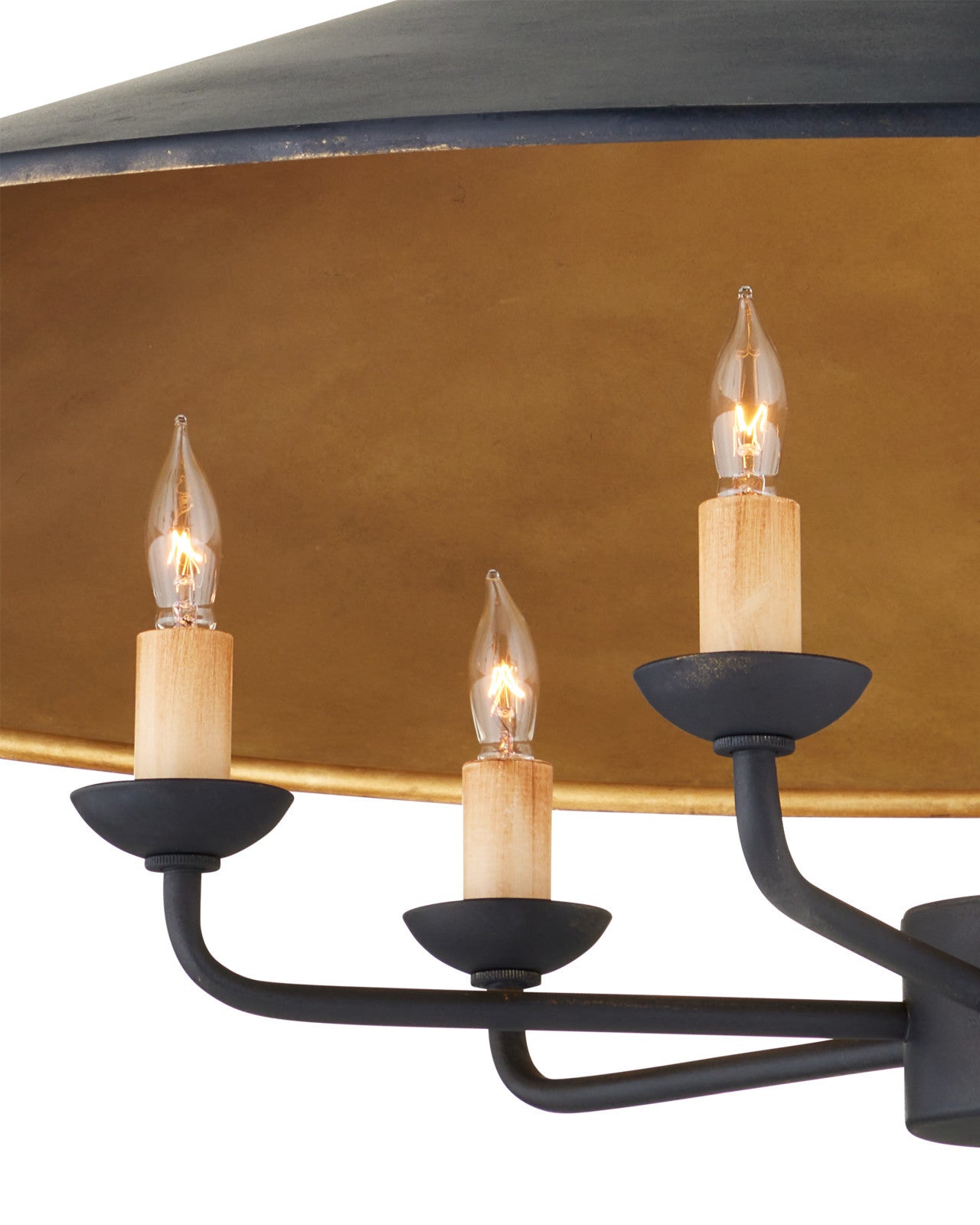 Currey & Company Brussels 36" Black 6 Light Chandelier