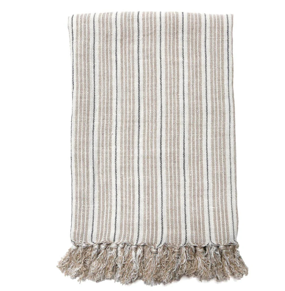 Pom Pom At Home Newport Throw Natural/ Midnight