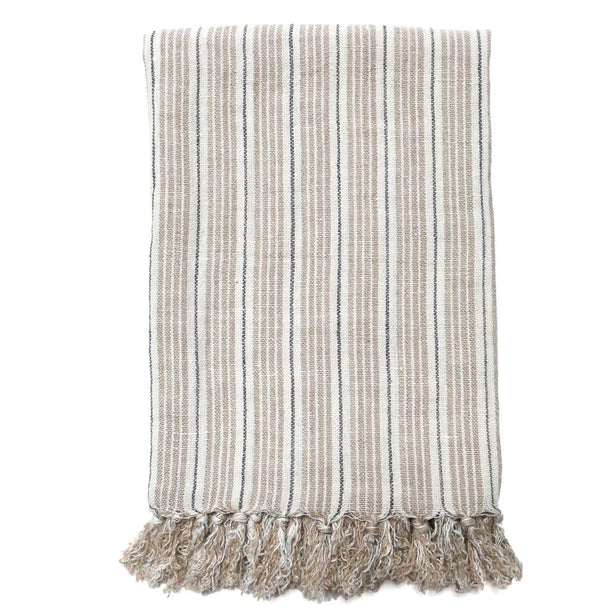 Pom Pom At Home Newport Throw Natural/ Midnight