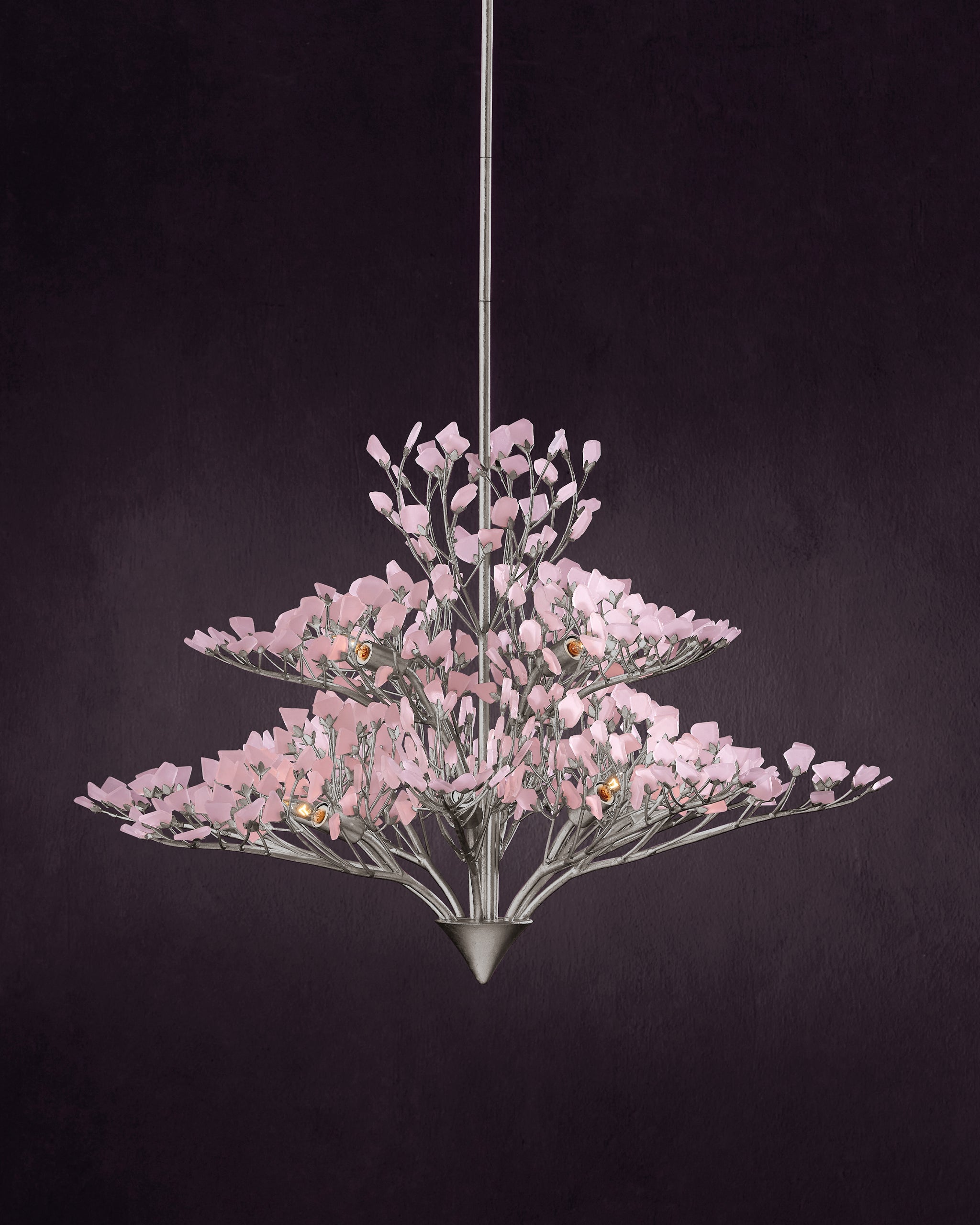 Currey & Company Fiorella Pink Chandelier