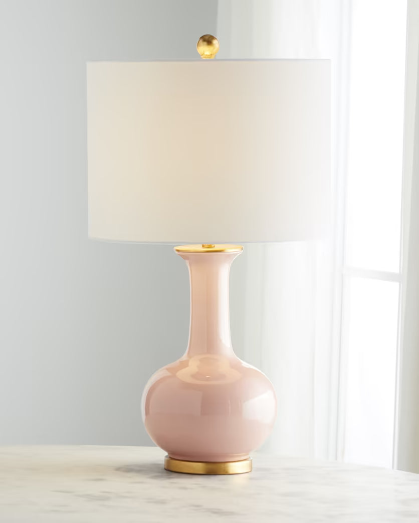 Nela Blush Pink Ceramic Lamp by Old World Designs