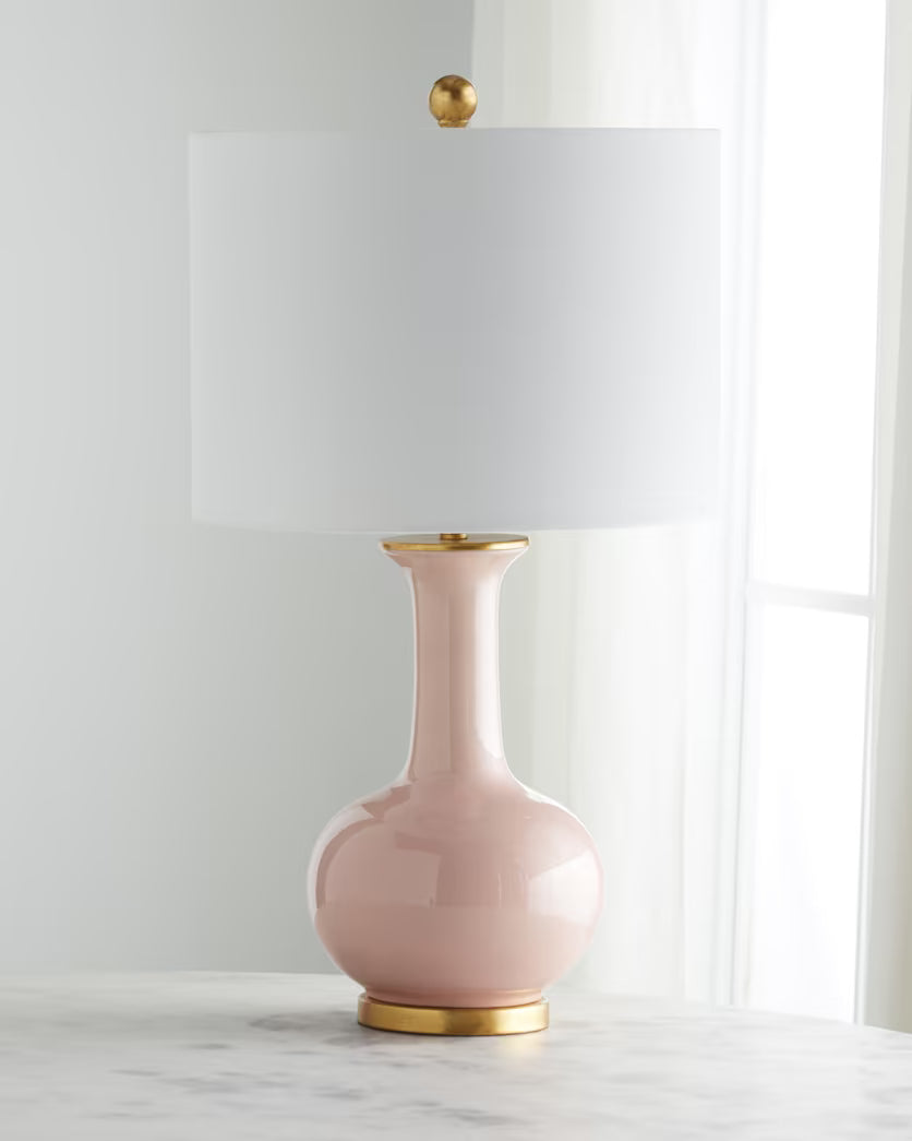 Nela Blush Pink Ceramic Lamp by Old World Designs