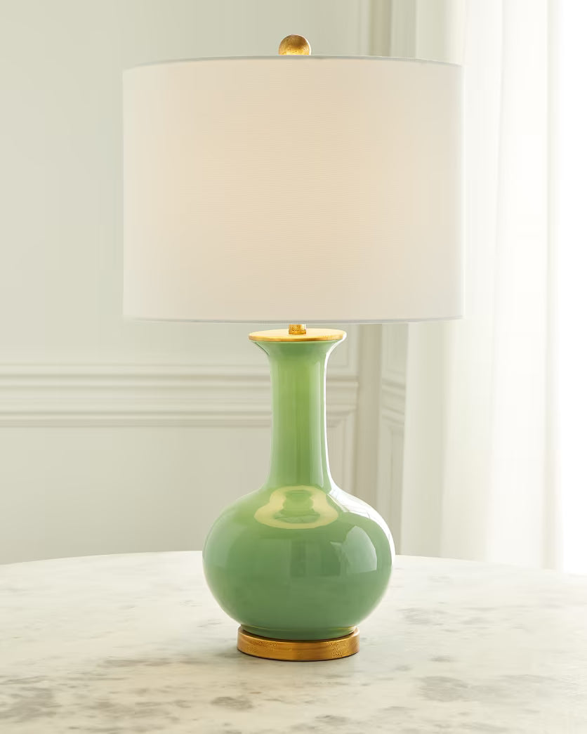 Sylvie Green Ceramic Lamp by Old World Designs