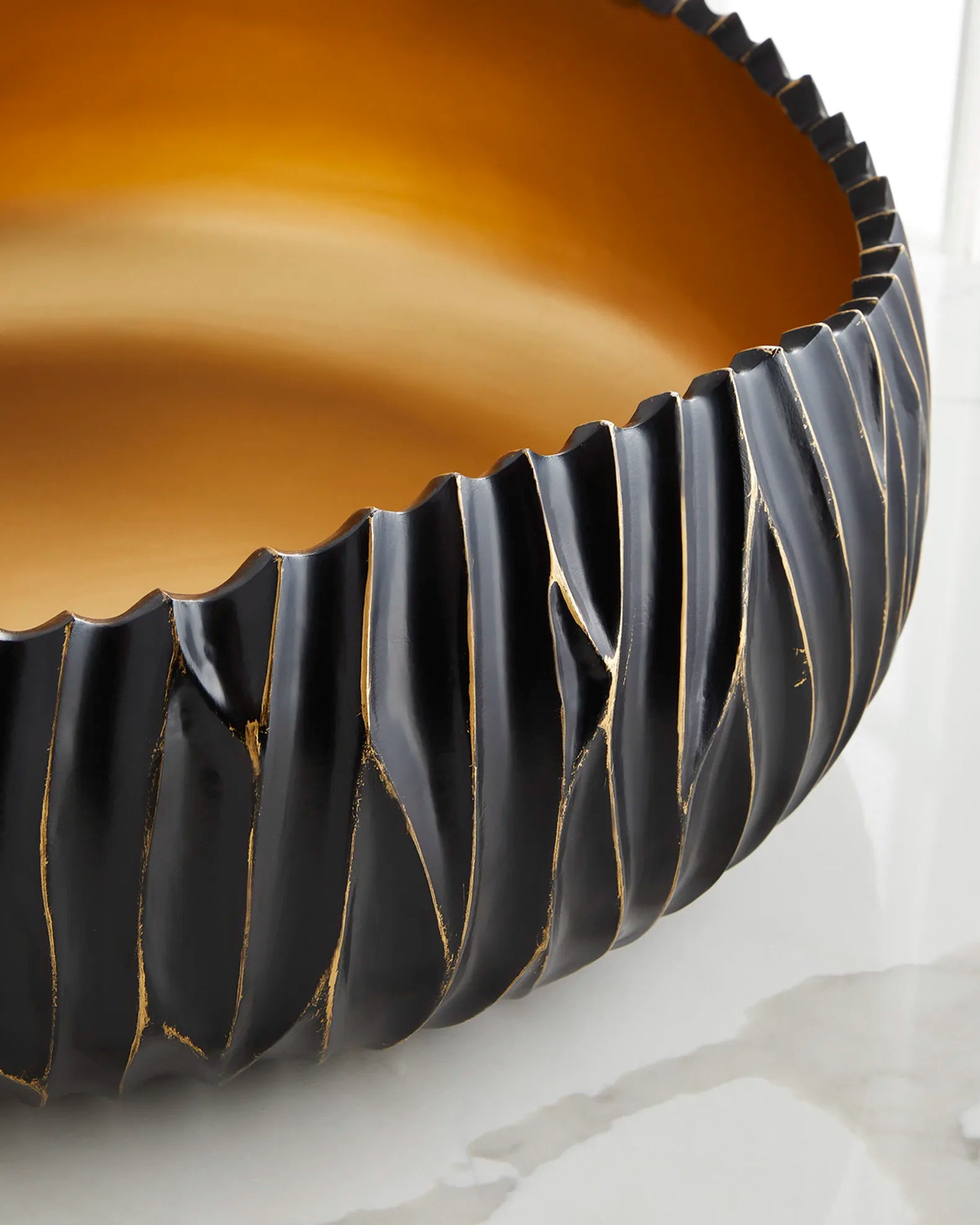 Dana Decorative Bowl with Gold Accents by Old World Designs