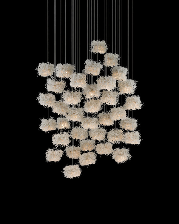Currey & Company Birds Nest 36 Light Round Multi Drop Pendant