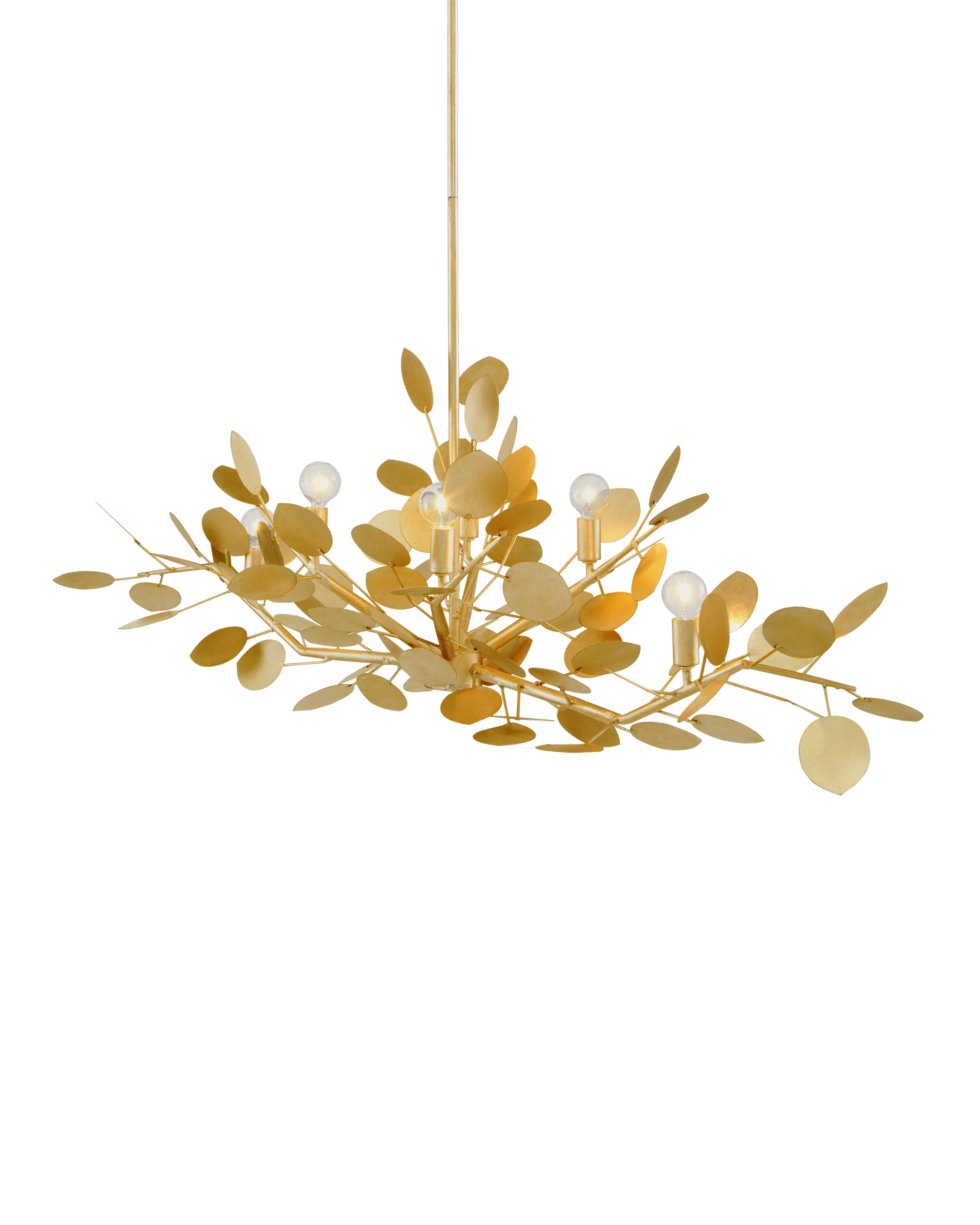 Currey & Company Lunaria Gold Oval Chandelier