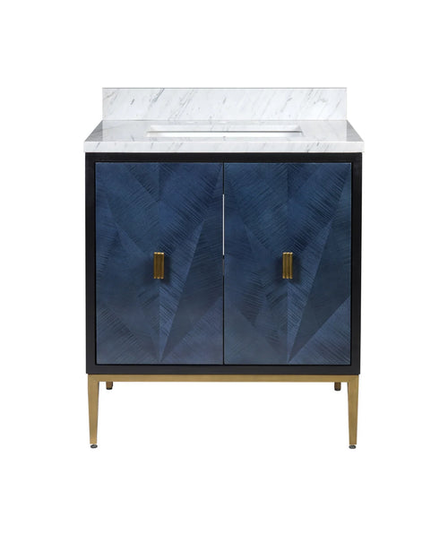 Currey and Company Kallista 30" Blue Vanity