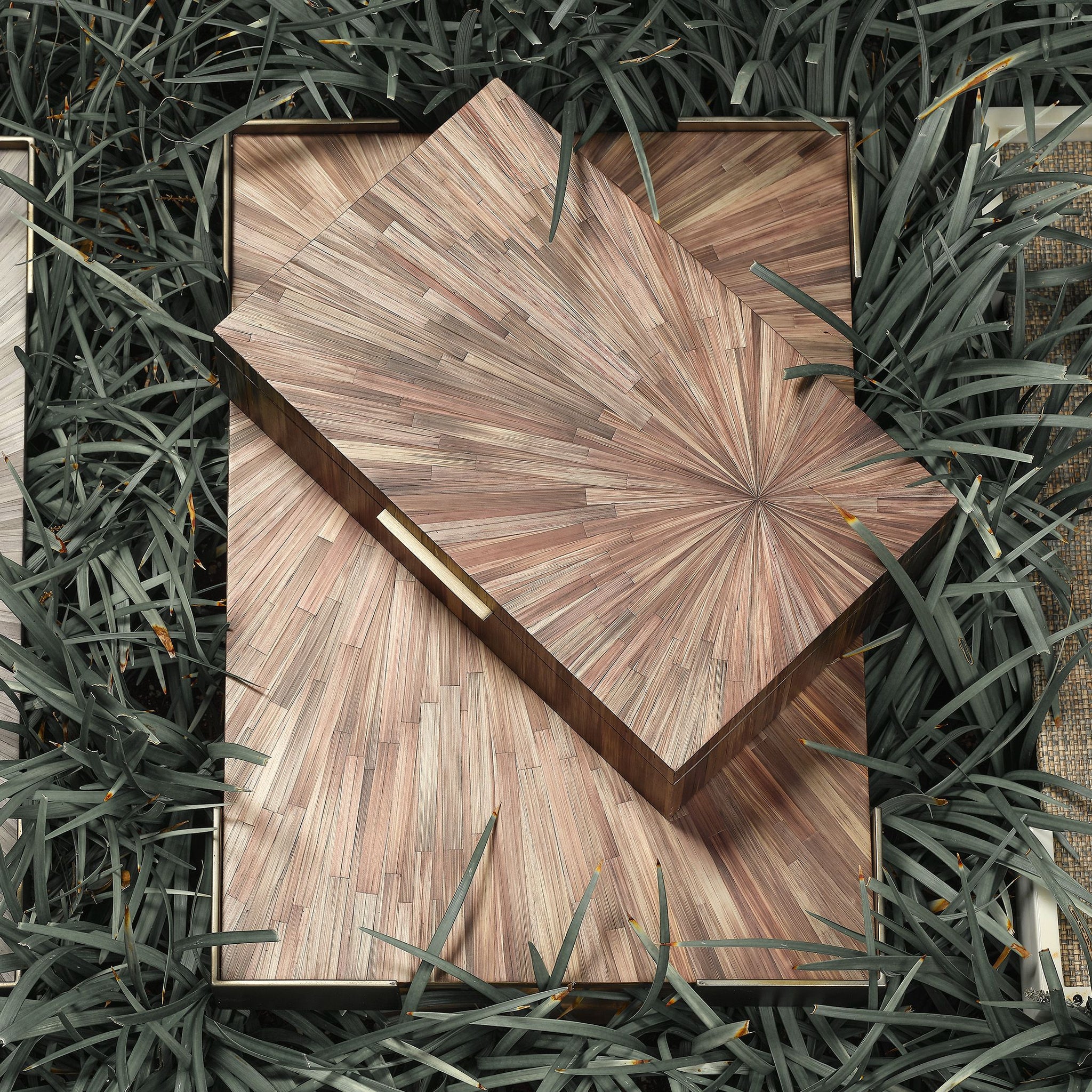 Jamie Young Palm Marquetry Tray