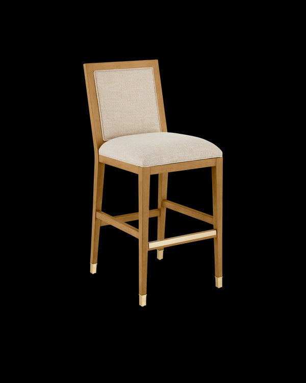 Currey & Company Santos Sea Sand Bar Stool, Liller Malt