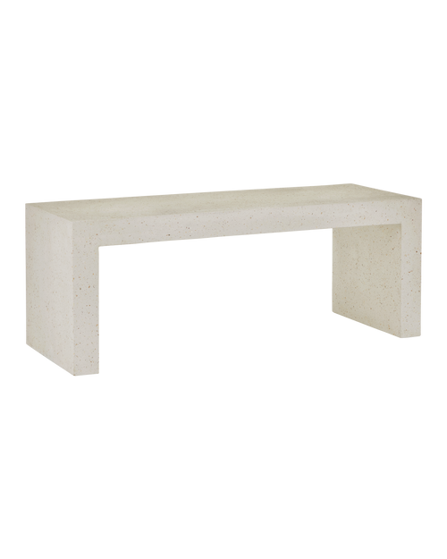 Currey & Company Carson Ivory Terrazzo Bench