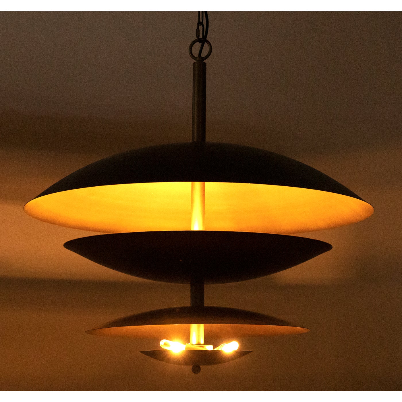 Noir Nora Chandelier, Metal With Aged Brass Finish