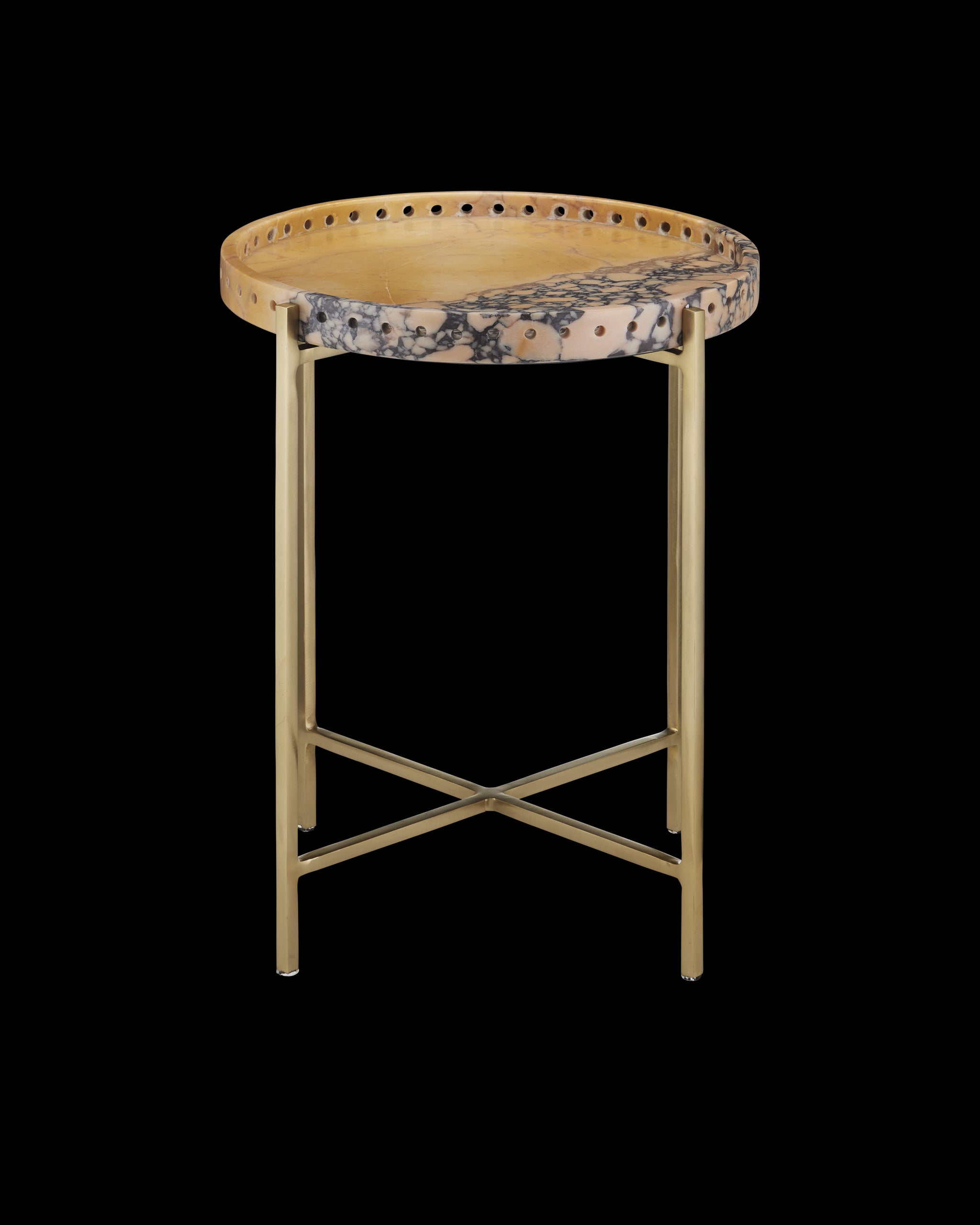 Currey & Company Freya Purple Breccia Accent Table