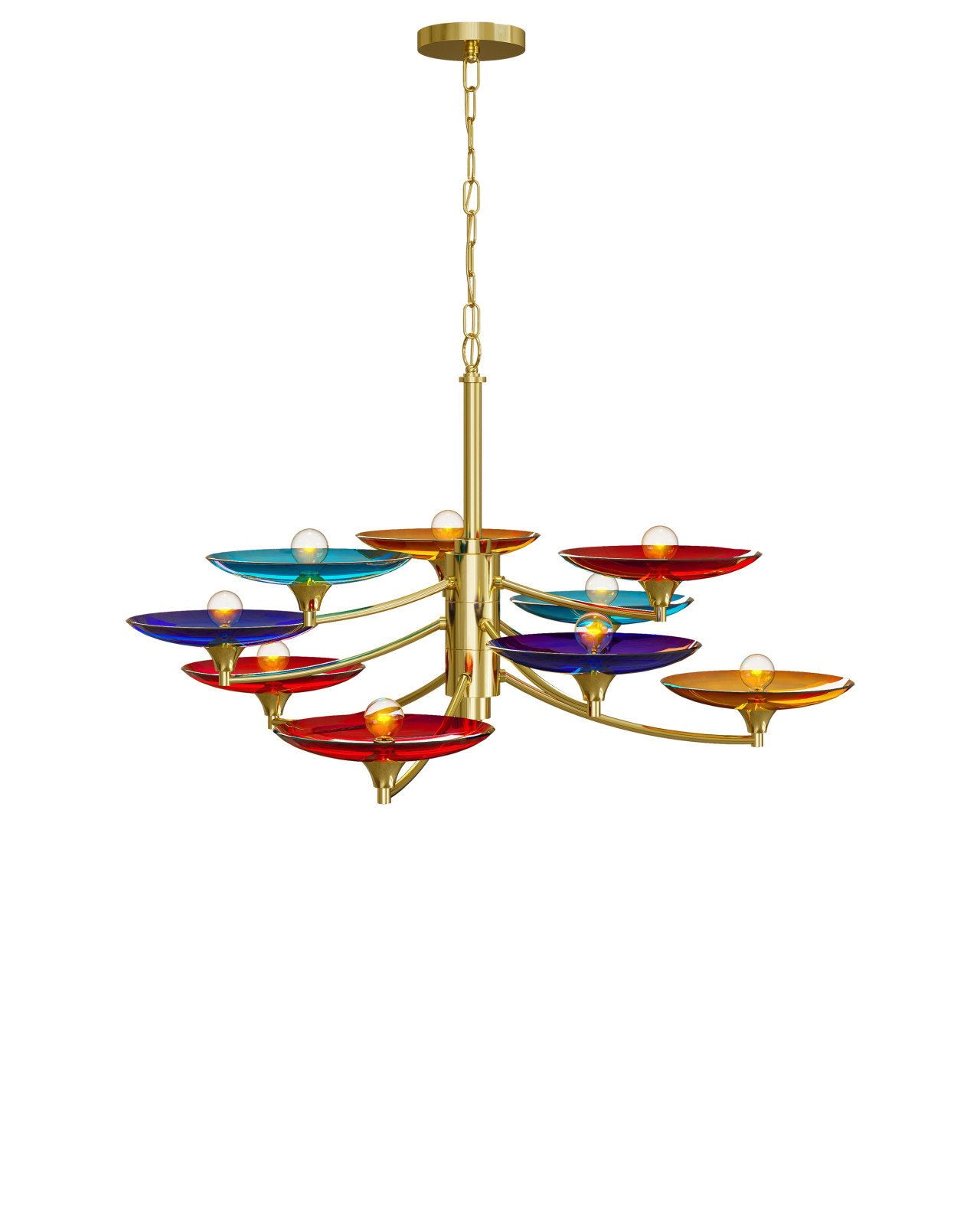 Currey & Company Veneto Medium 41" Polished Brass 9 Light Chandelier