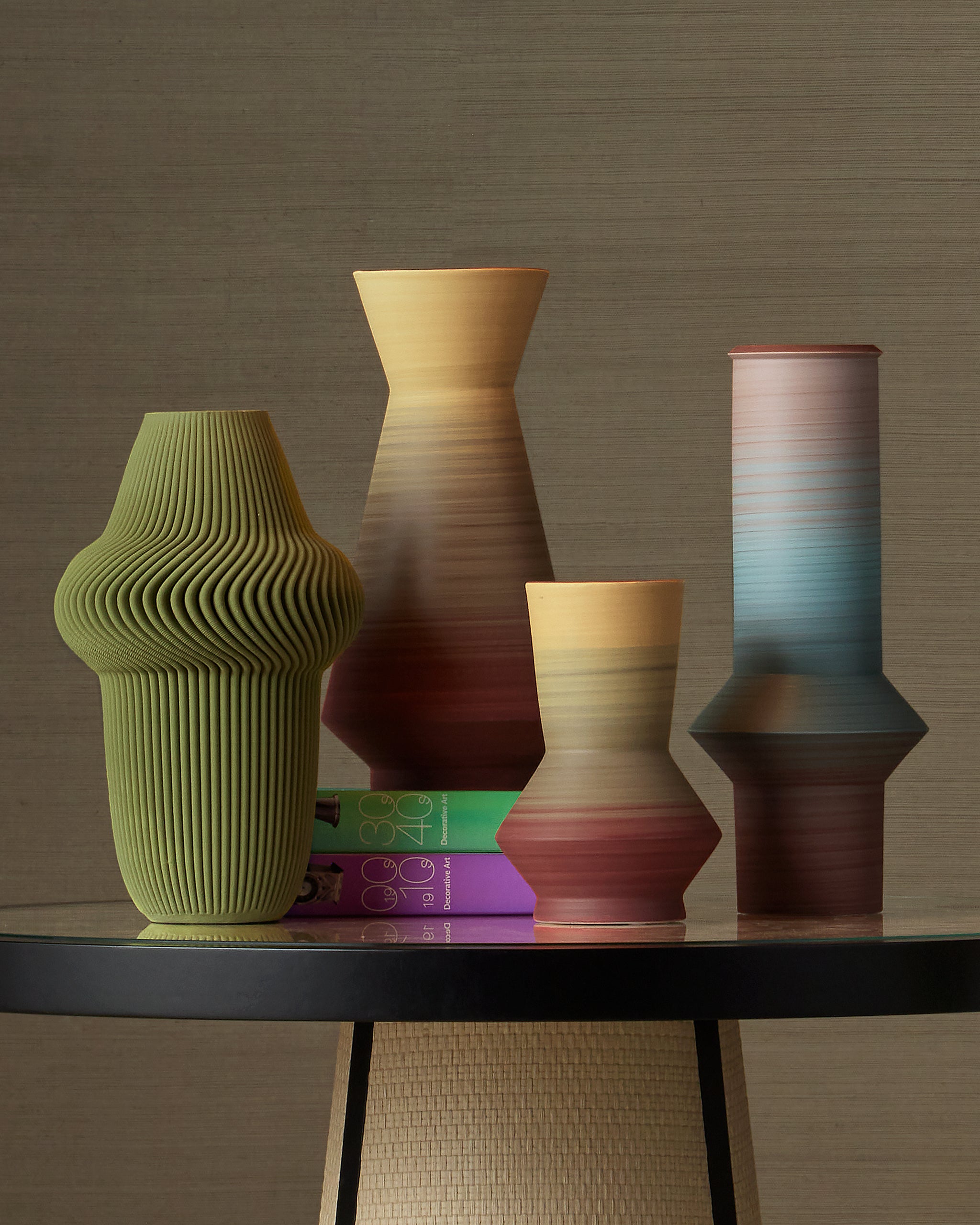 Currey & Company Green Plisse Large Vase