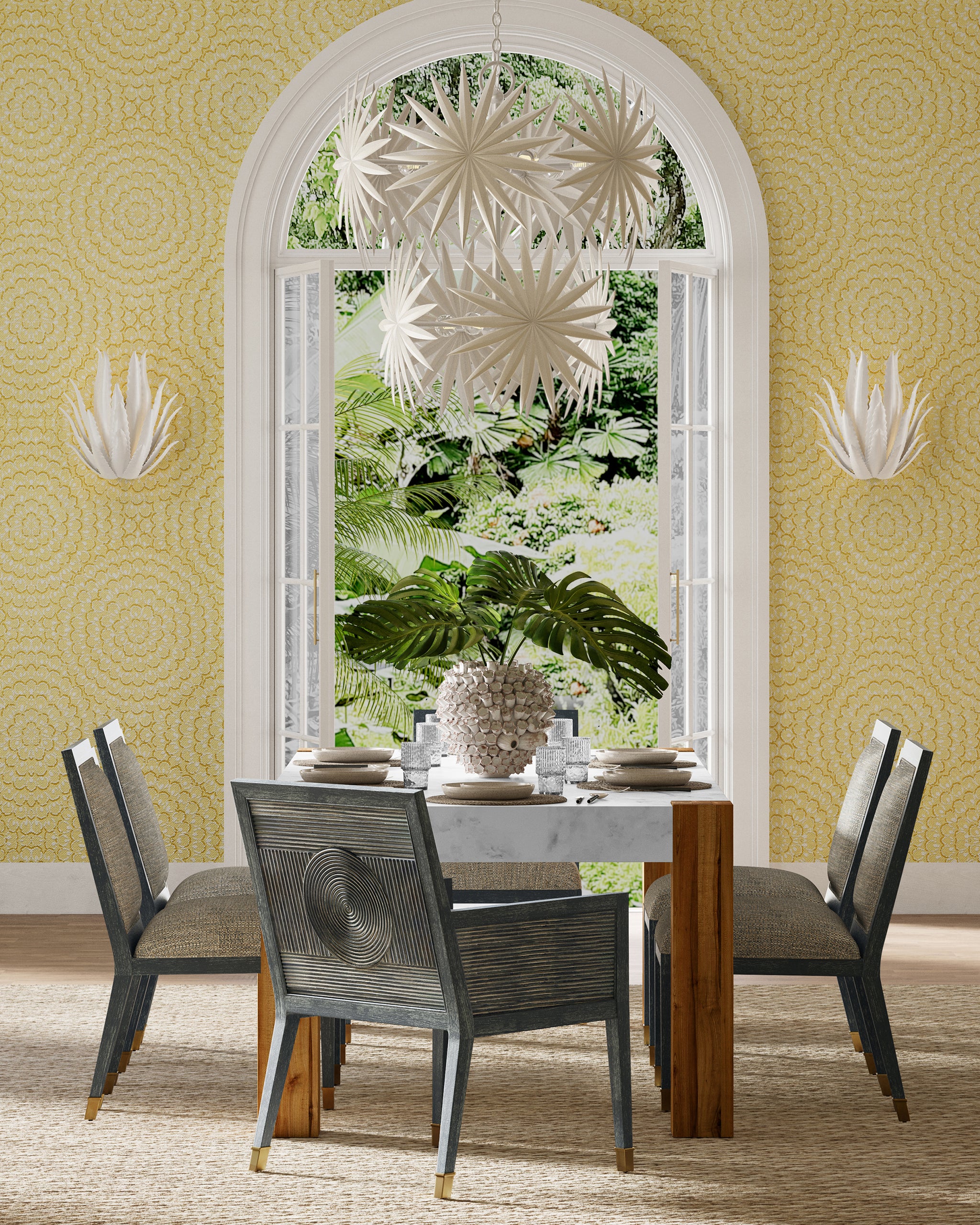 Currey & Company Santos Vintage Navy Side Chair, Barrett Dusk