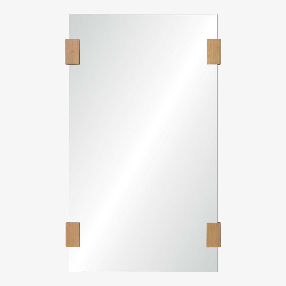 Mirror Home Rectangular Mirror with Solid Wood Brackets (30" x 52")