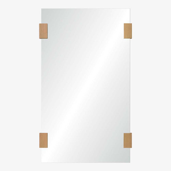 Mirror Home Rectangular Mirror with Solid Wood Brackets (30" x 52")