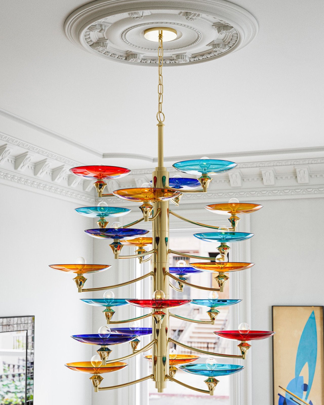 Currey & Company Veneto Large 39" Polished Brass 21 Light Chandelier