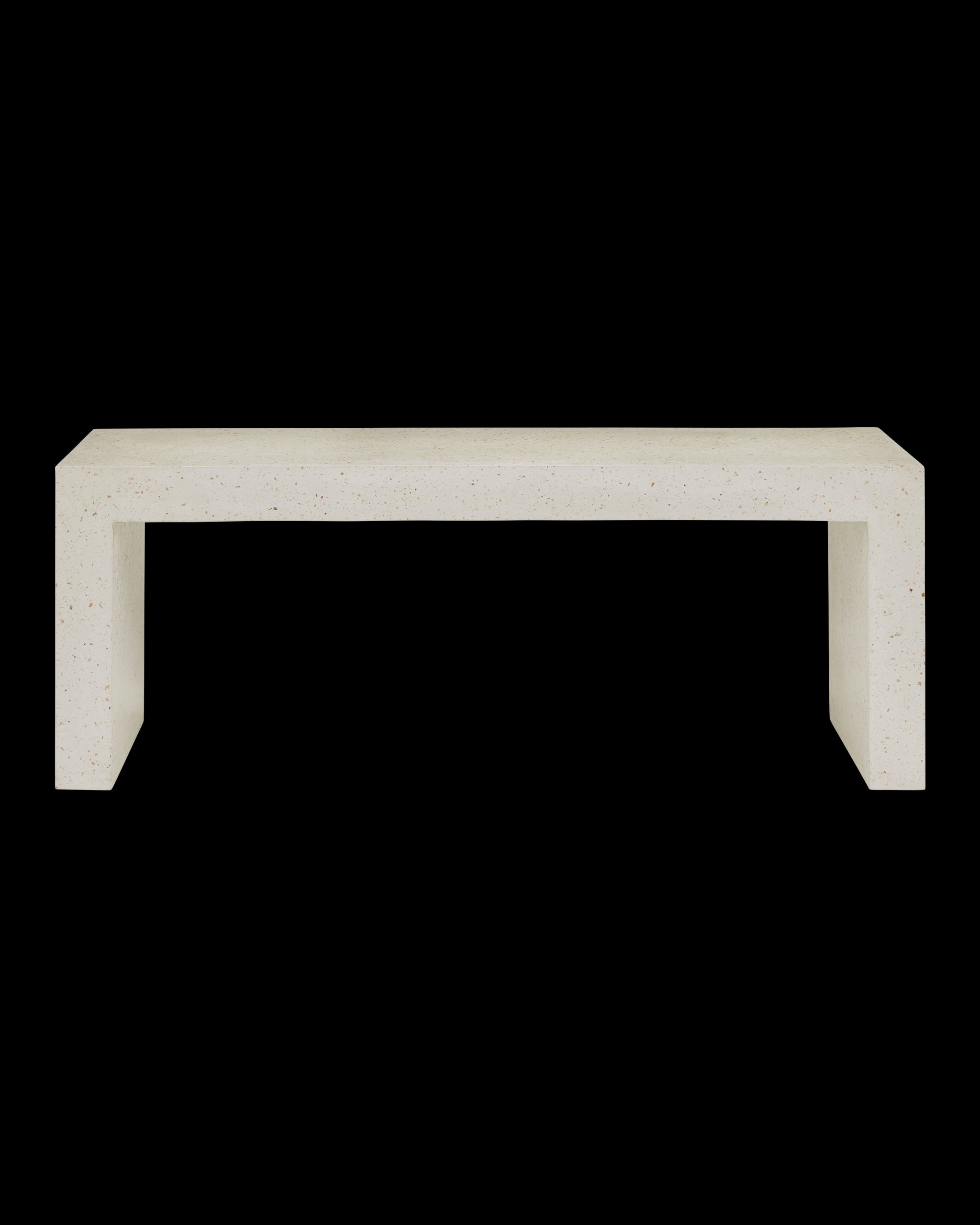 Currey & Company Carson Ivory Terrazzo Bench