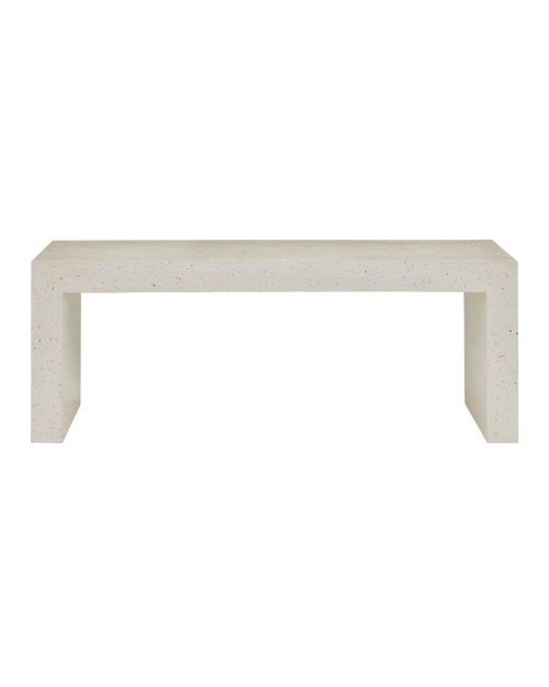 Currey & Company Carson Ivory Terrazzo Bench